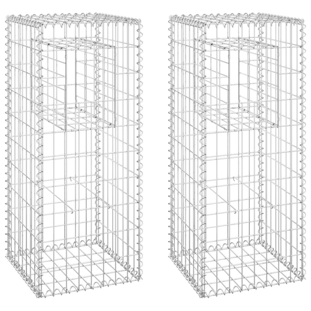 Vidaxl Schanskorf Publies 2 PCS 40x40x100 cm fer