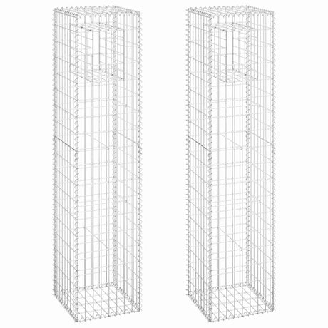 Vidaxl schanskorf palen 2 st 40x40x180 cm ijzer
