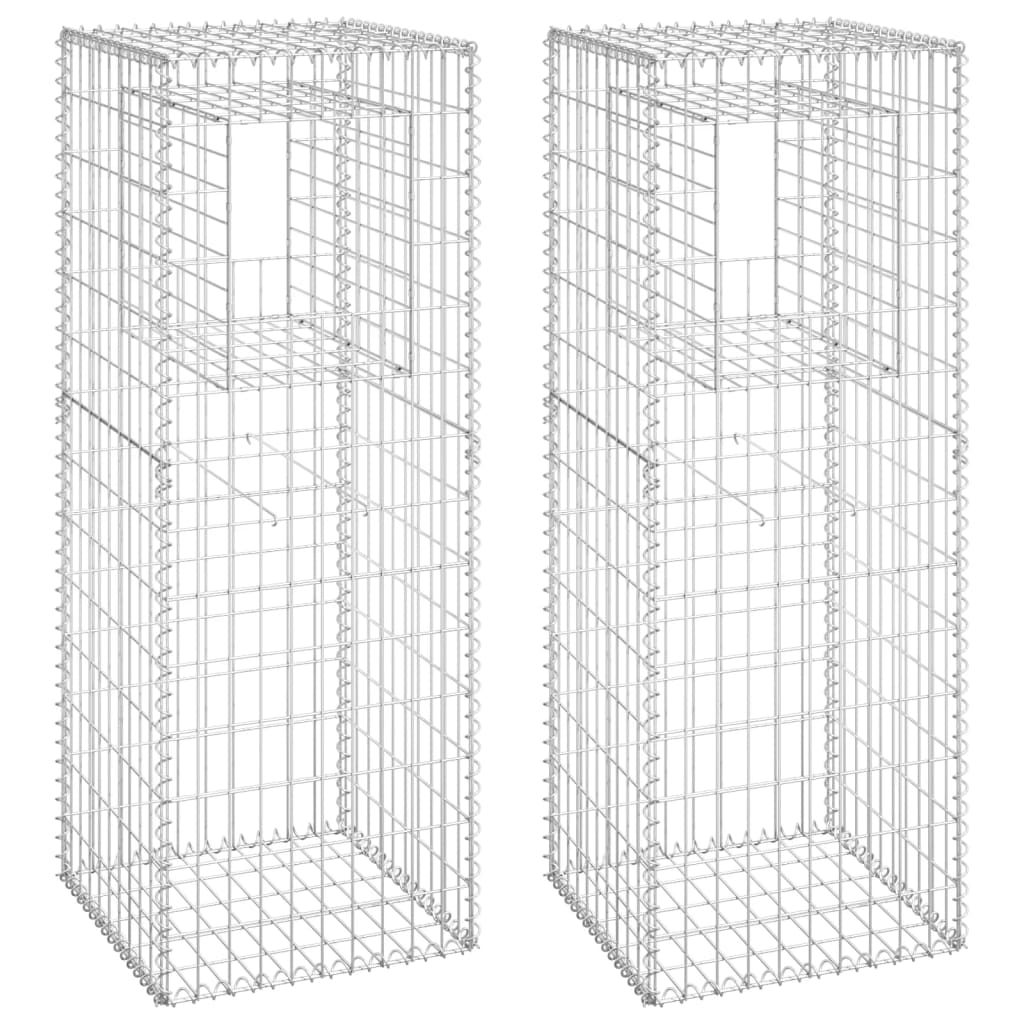 Vidaxl Schanskorf posts 2 pcs 50x50x140 cm iron