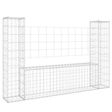 Vidaxl Schanskorf U-förmig mit 2 Pfosten 140x20x100 cm Eisen