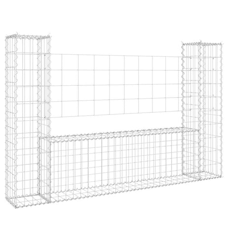 Vidaxl Schanskorf U-förmig mit 2 Pfosten 140x20x100 cm Eisen