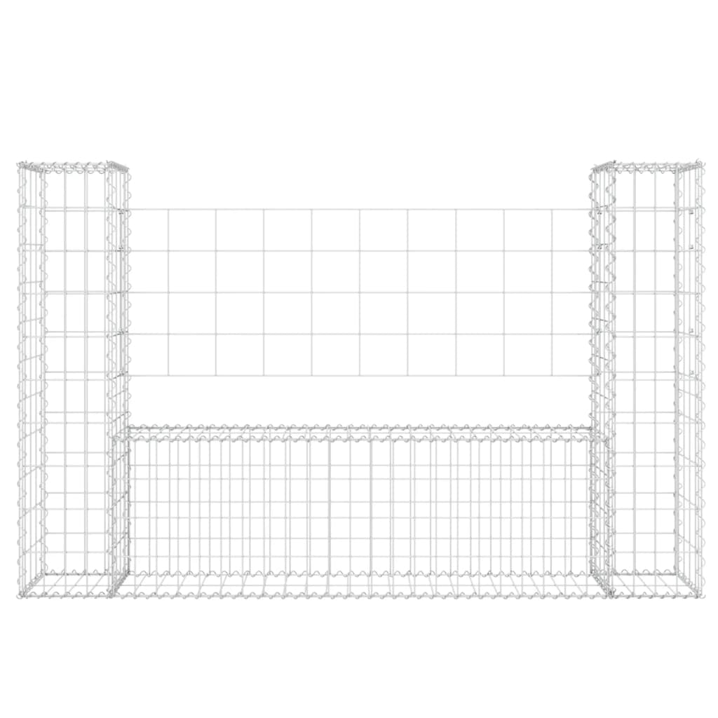 Vidaxl Schanskorf U-förmig mit 2 Pfosten 140x20x100 cm Eisen