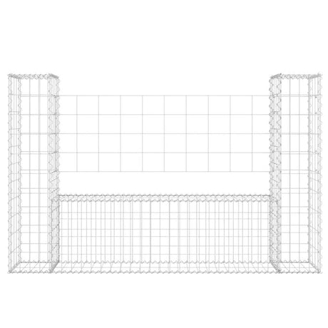 Vidaxl Schanskorf U-förmig mit 2 Pfosten 140x20x100 cm Eisen