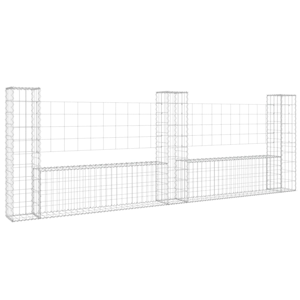 Vidaxl Schanskorf U-shaped with 3 posts 260x20x100 cm iron