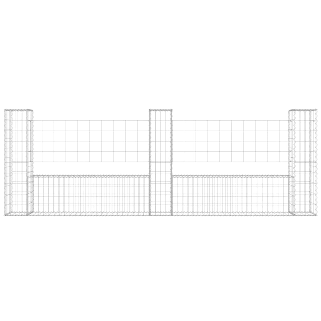 Vidaxl Schanskorf U-shaped with 3 posts 260x20x100 cm iron