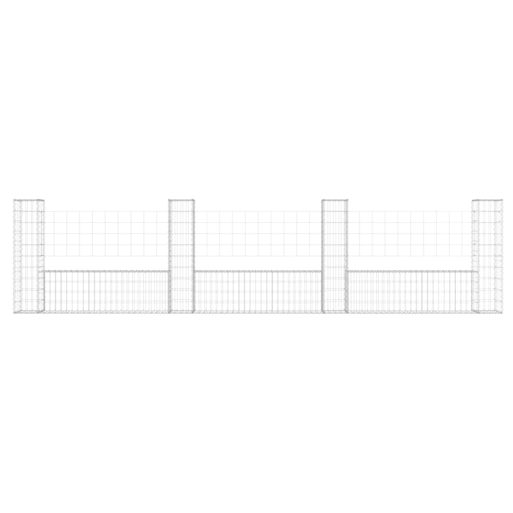 Vidaxl Schanskorf a forma di U con 4 post 380x20x100 cm di ferro