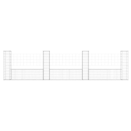 Vidaxl Schanskorf U-förmig mit 4 Pfosten 380x20x100 cm Eisen