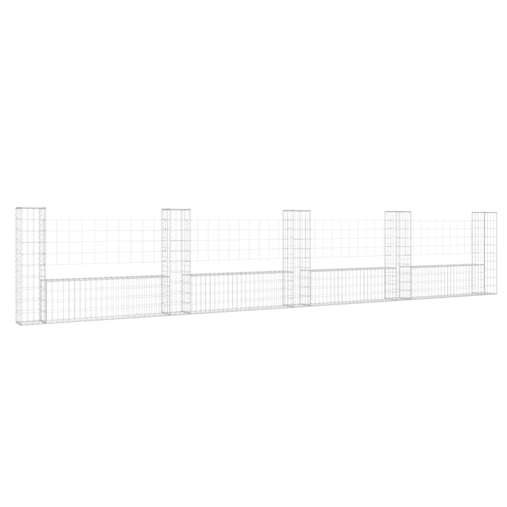 Vidaxl Schans basket U-shaped with 5 posts 500x20x100 cm iron