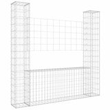 Vidaxl Schanskorf U-förmig mit 2 Pfosten 140x20x150 cm Eisen