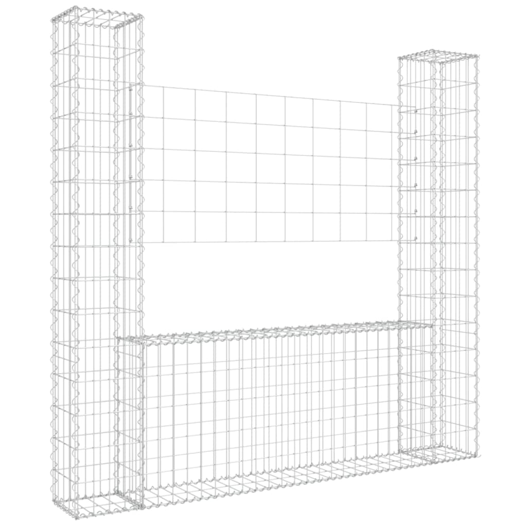 Vidaxl shananskorf u-geformt mat 2 Posts 140x0xx150 cm Eisen