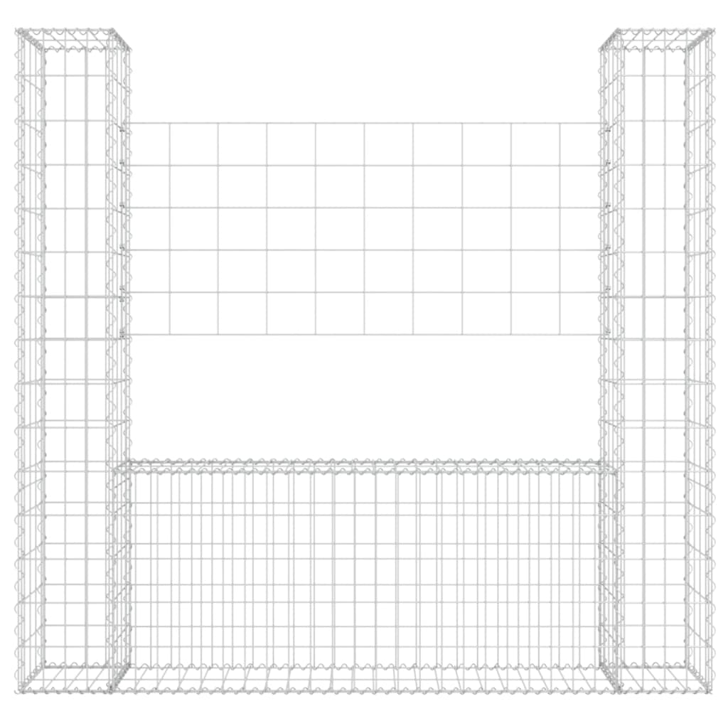 VidaXL Schanskorf U-shaped with 2 posts 140x20x150 cm iron