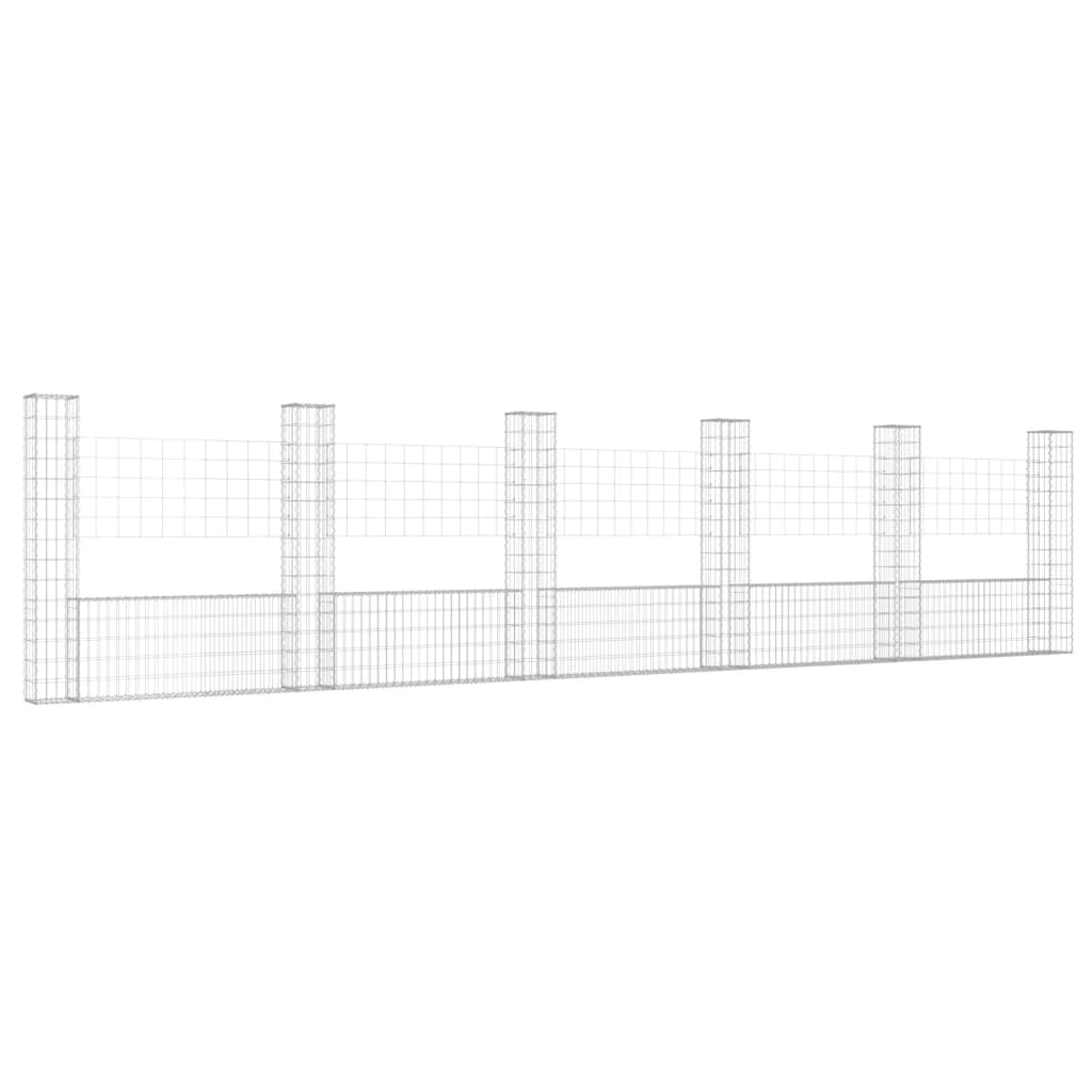 VIDAXL SCHANSKORF U-FORMED mit 6 Pfosten 620x20x150 cm Eisen