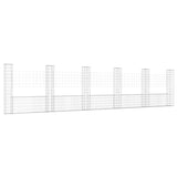 VidaXL Schanskorf U-shaped with 6 posts 620x20x150 cm iron