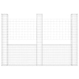 VidaXL Schanskorf U-shaped with 3 posts 260x20x200 cm iron