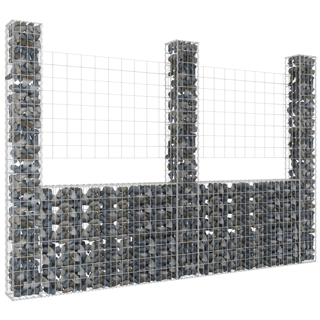 Vidaxl Schanskorf U-förmig mit 3 Pfosten 260x20x200 cm Eisen