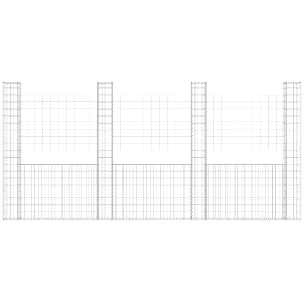 Vidaxl Schanskorf U-förmig mit 5 Pfosten 500x20x200 cm Eisen