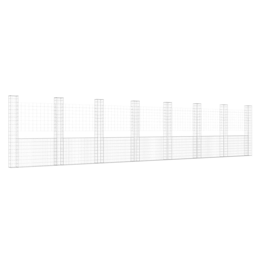 Vidaxl Schanskorf U-shaped with 8 posts 860x20x200 cm iron