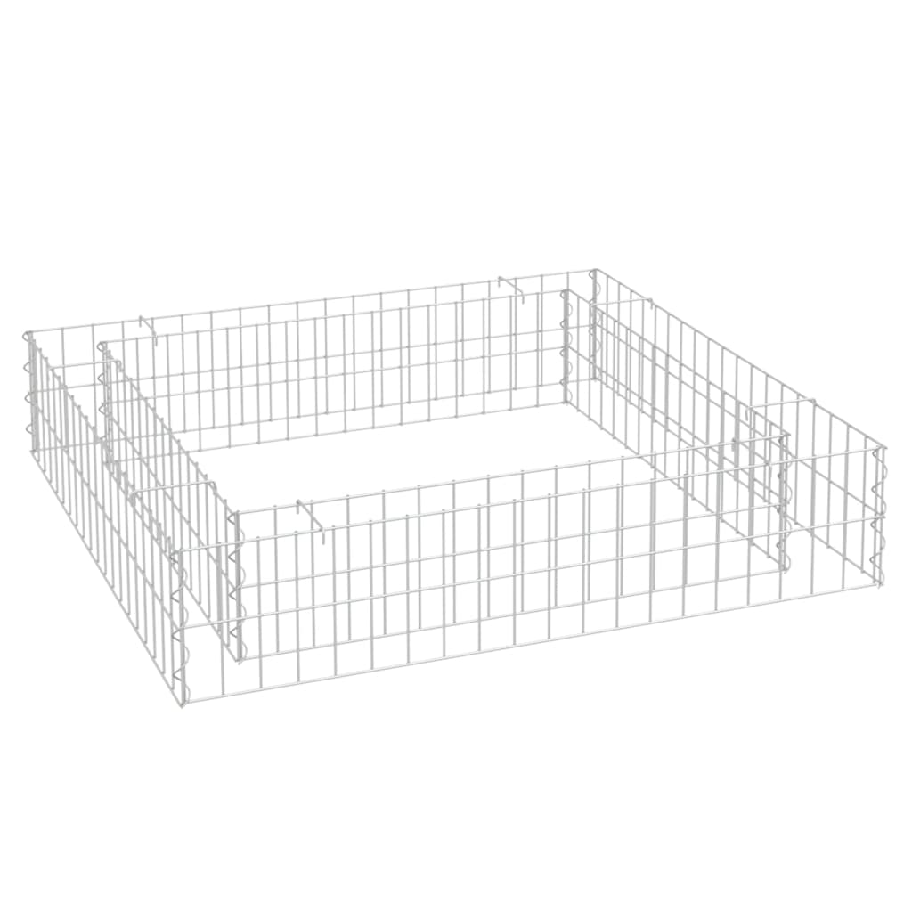 Vidaxl Gabion Planter hævet 100x100x20 cm galvaniseret stål