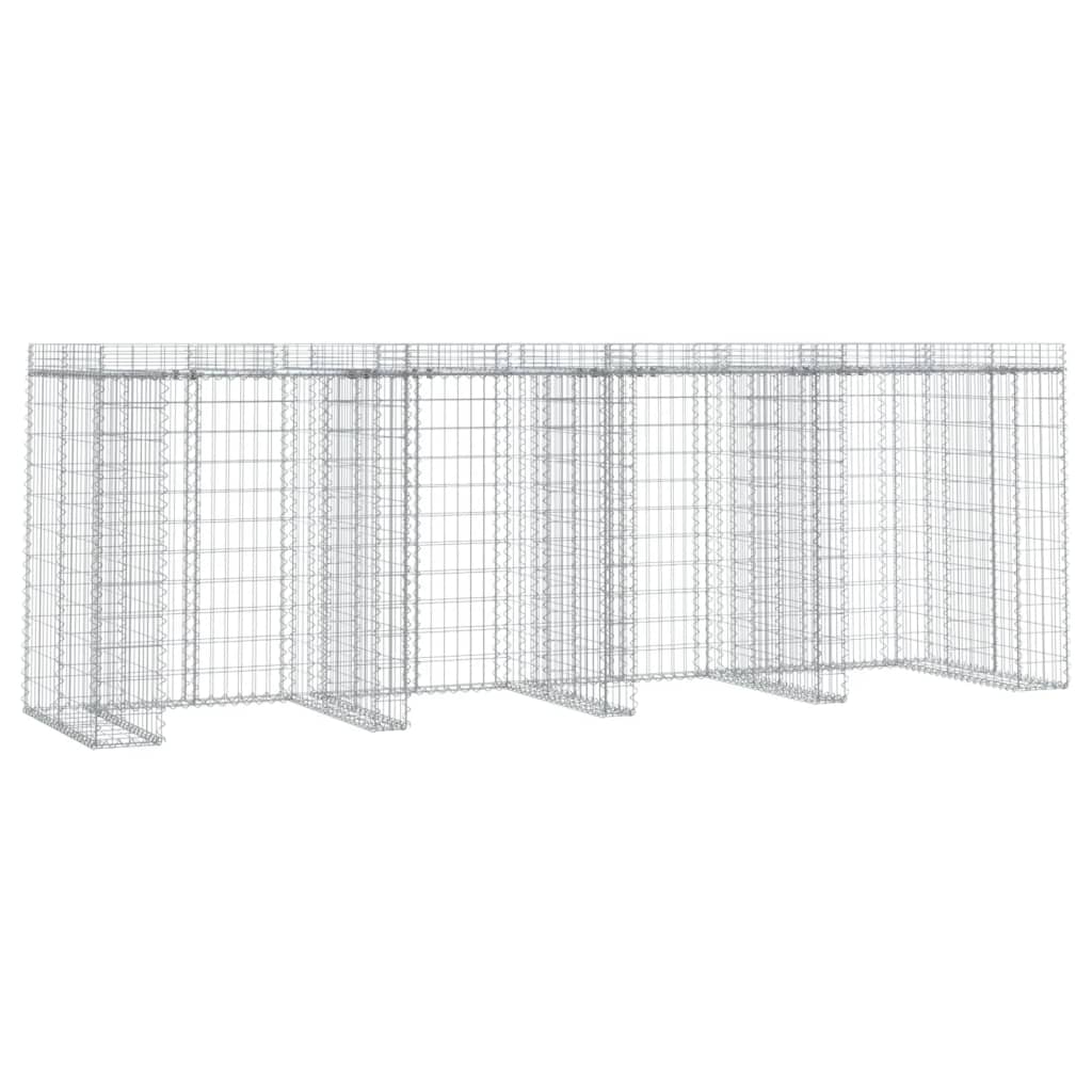 Vidaxl Schans Panier pour ordures Can 350x91x120 cm fer galvanisé