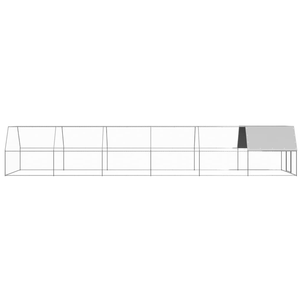Vidaxl Chicken Coop 3x12x2 m verzinkter Stahl