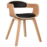 Vidaxl eetkamerstoelen 2 st gebogen hout en kunstleer zwart