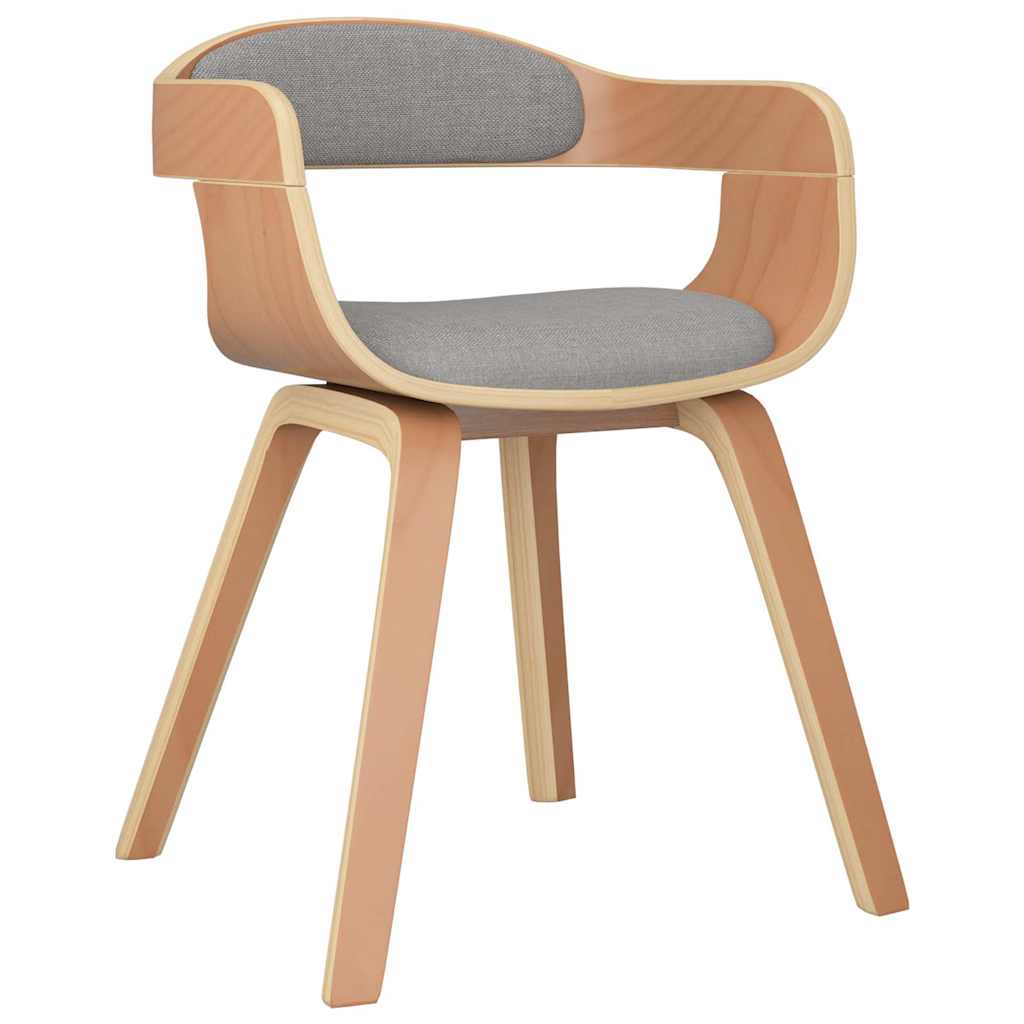 Vidaxl eetkamerstoel 2 st gebogen hout en stof taupe