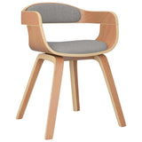 Vidaxl eetkamerstoel 2 st gebogen hout en stof taupe