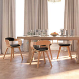 Vidaxl eetkamerstoelen 4 st gebogen hout en kunstleer zwart