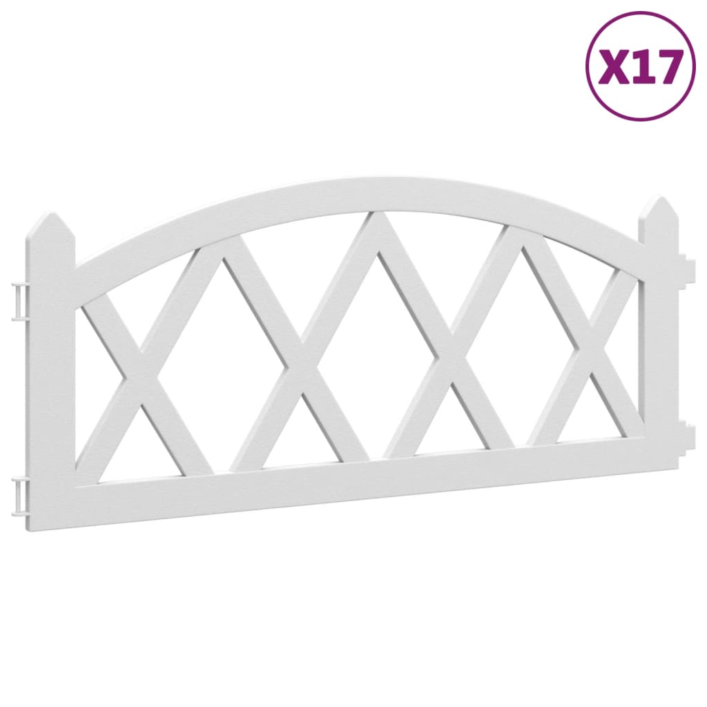 Vidaxl Gazon bordes 17 st 10 m polipropeno blanco