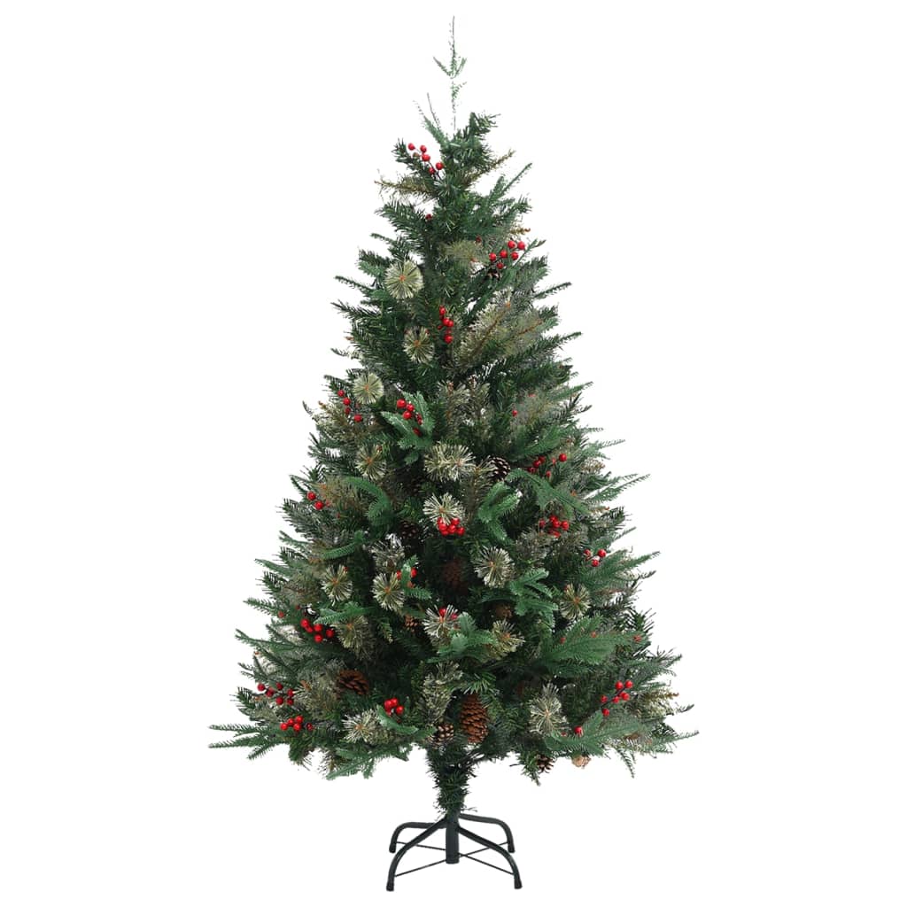 Vidaxl Christmas Tree avec des cônes de pin 150 cm en PVC et Green PE