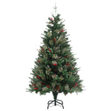 Vidaxl Christmas Tree avec des cônes de pin 150 cm en PVC et Green PE