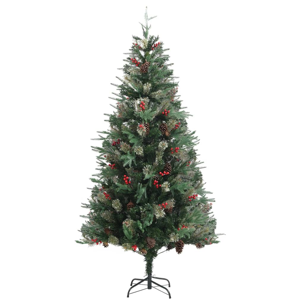 Vidaxl Weihnachtsbaum mit Kiefernkegel 225 cm PVC und PE Green