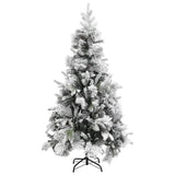 Vidaxl Weihnachtsbaum mit Kiefernkegeln und Schnee 225 cm PVC und PE