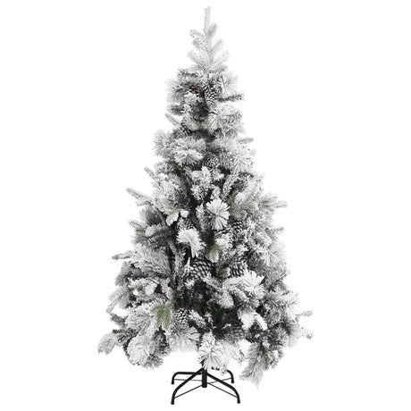 Vidaxl Weihnachtsbaum mit Kiefernkegeln und Schnee 225 cm PVC und PE