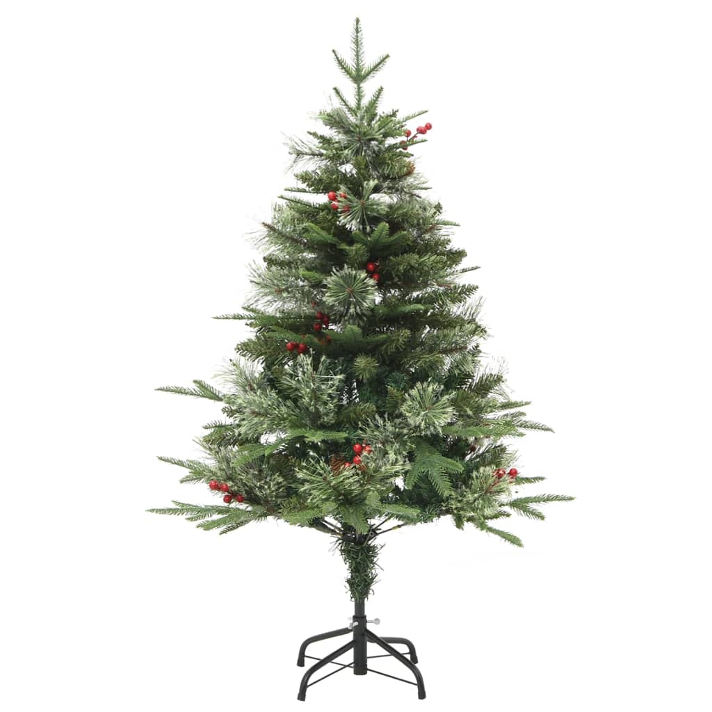 Vidaxl julgran med LED- och tallkottar 120 cm PVC och PE Green