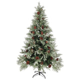 Vidaxl Christmas Tree med LED og fyrretræer 120 cm PVC og PE Green og White