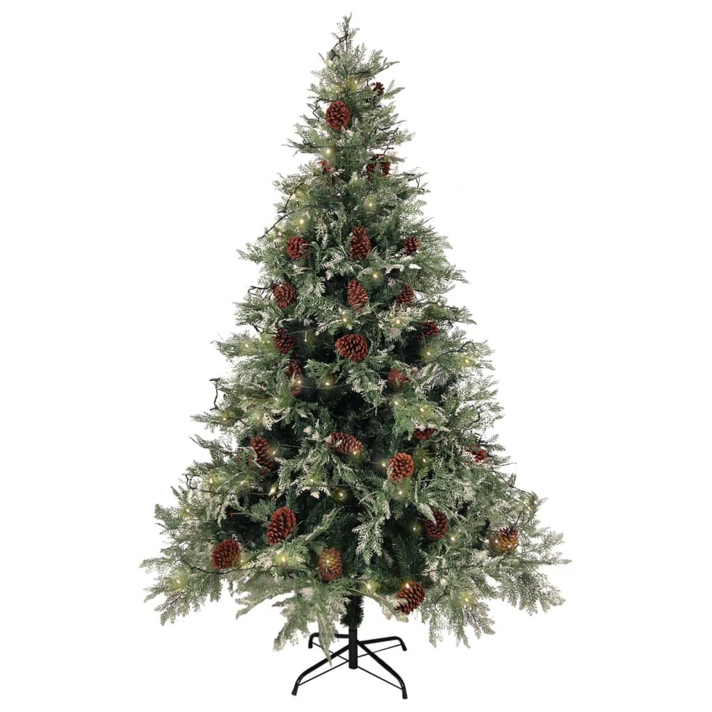 Vidaxl Christmas Tree med LED og fyrretræer 120 cm PVC og PE Green og White