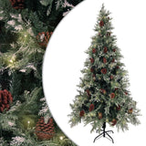 Vidaxl Christmas Tree med LED og fyrretræer 225 cm PVC og PE Green og White