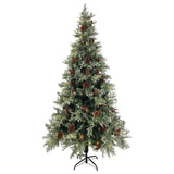 Vidaxl Christmas Tree med LED og fyrretræer 225 cm PVC og PE Green og White