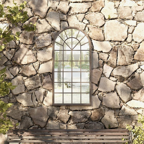 VidaXL Gartenspiegel 90x45 cm Eisen sandfarben