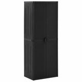 Vidaxl tuinkast 65x45x172 cm pp rattan zwart