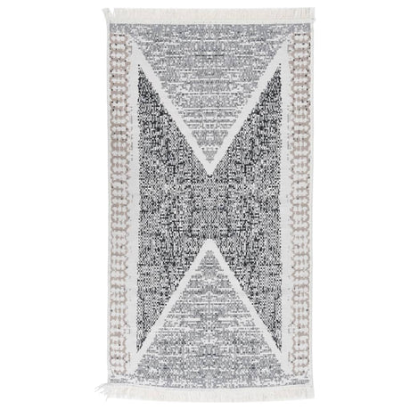 Vidaxl Teppich 120x180 cm Baumwollschwarz und Grau