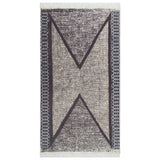 Alfombra Vidaxl 120x180 cm Algodón negro y gris