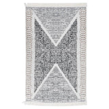 Tapis Vidaxl 160x230 cm Coton noir et gris