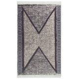 Tapis Vidaxl 160x230 cm Coton noir et gris