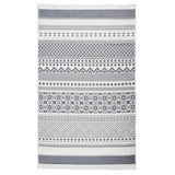 Tapis Vidaxl 120x180 cm Coton gris et blanc