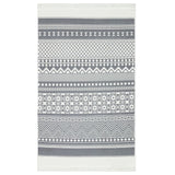 Tapis Vidaxl 120x180 cm Coton gris et blanc