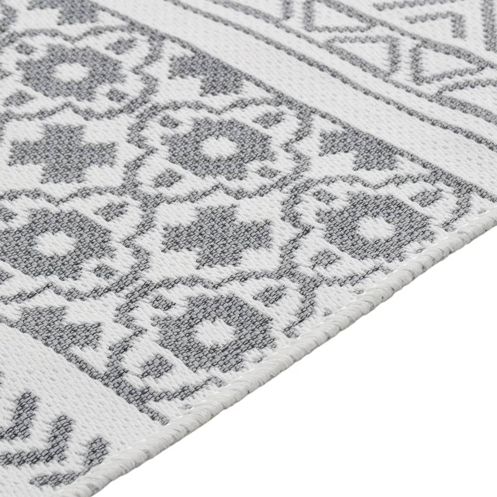 Tapis Vidaxl 120x180 cm Coton gris et blanc