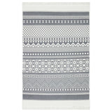 Vidaxl Teppich 160x230 cm Baumwollgrau und Weiß