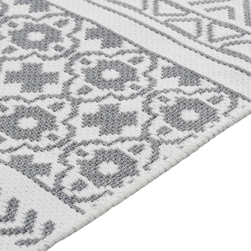 Vidaxl Teppich 160x230 cm Baumwollgrau und Weiß